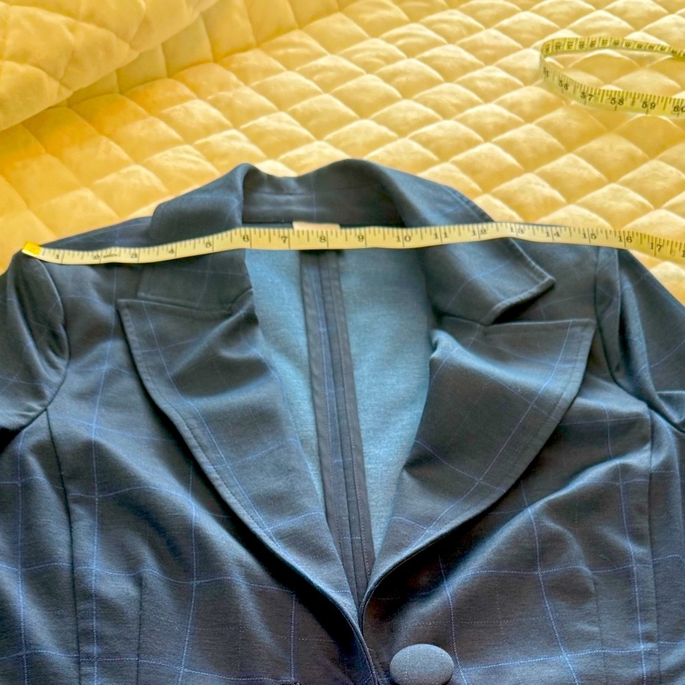 CAbi I 5475 Dark Blue Checkered Blazer - Picture 9 of 11